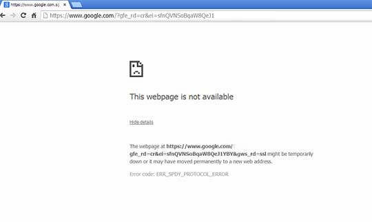 google chrome error